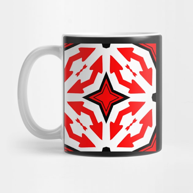 Star Arrow Red White Abstract Art Pattern by Grafititee